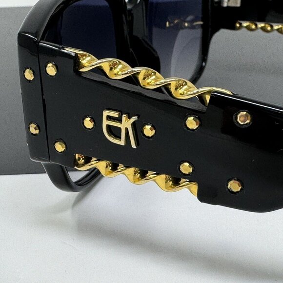 Vintage 1970\'s EK EMMANUELLE KHANH Black Gold  SUNGLASSES 2020 Tso 16 main image 5
